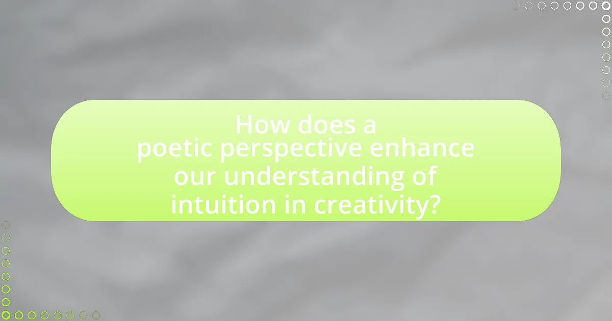 How does a poetic perspective enhance our understanding of intuition in creativity?