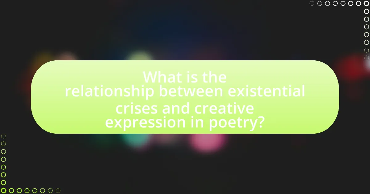 What is the relationship between existential crises and creative expression in poetry?